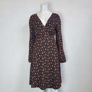 NEW Boden Black Floral Wrap Dress